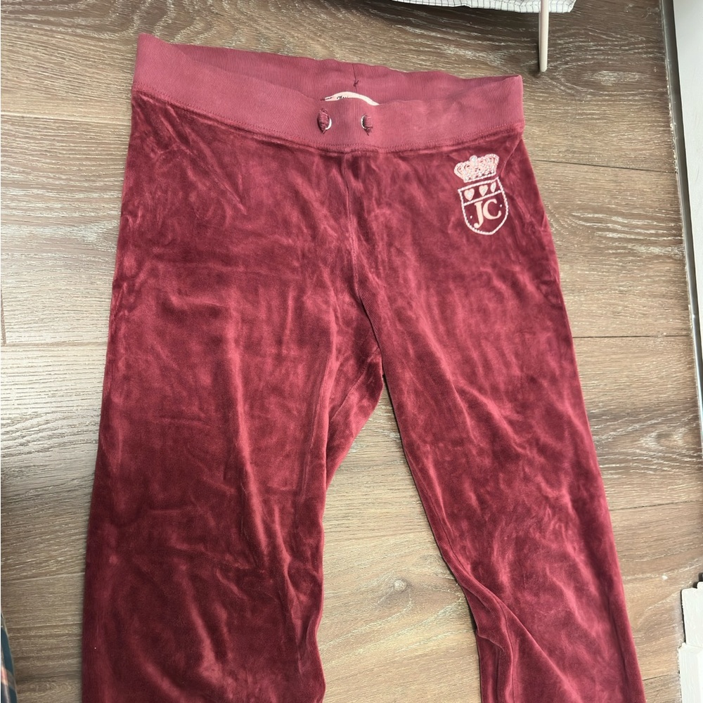 Juicy Couture Kids Velour Joggers - Deep Red
